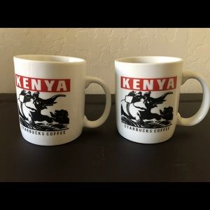 Vintage Starbucks Coffee Cup Kenya Set Of 2